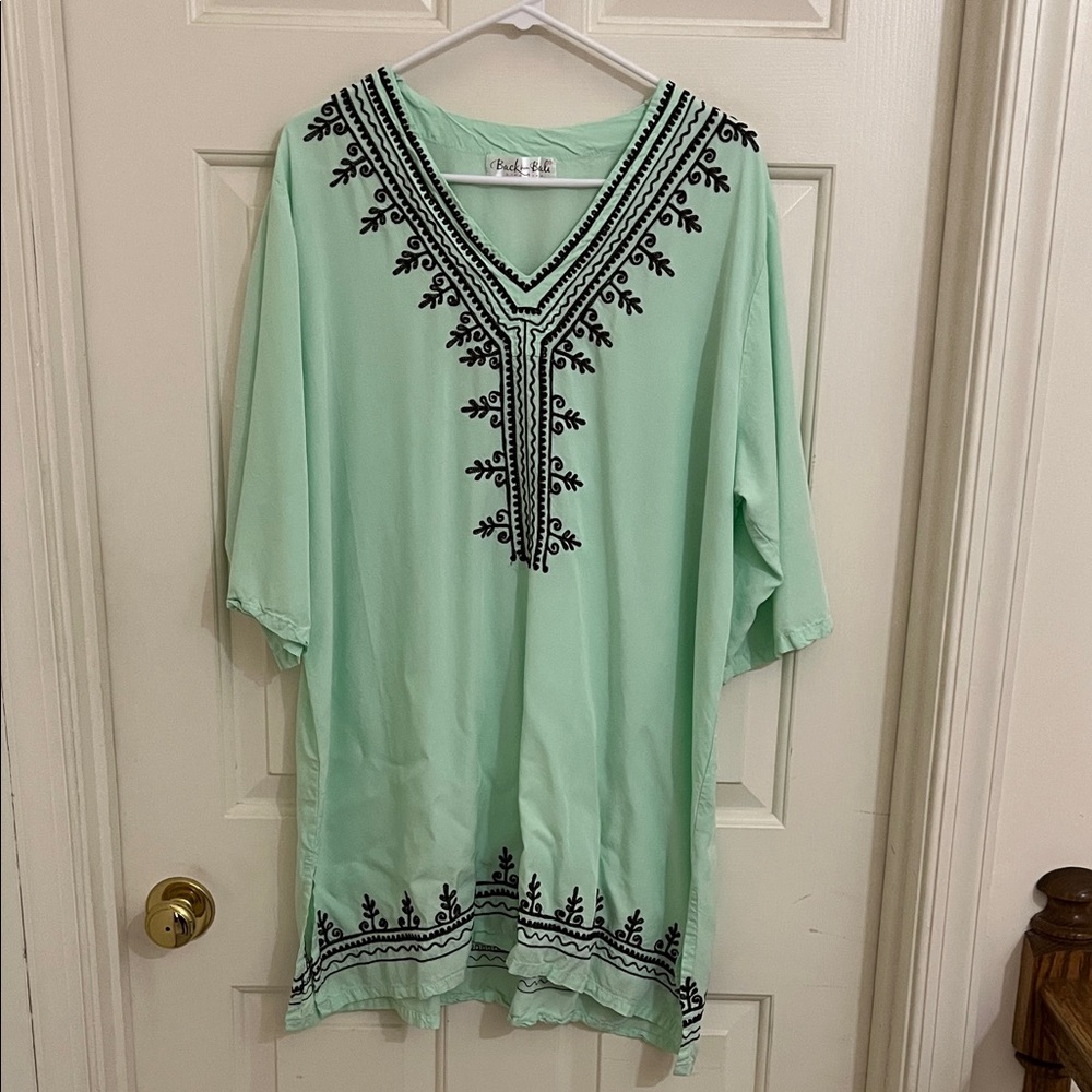 Back from Bali Live Free Sea-foam Green Swimsuit Coverup Size L/XL